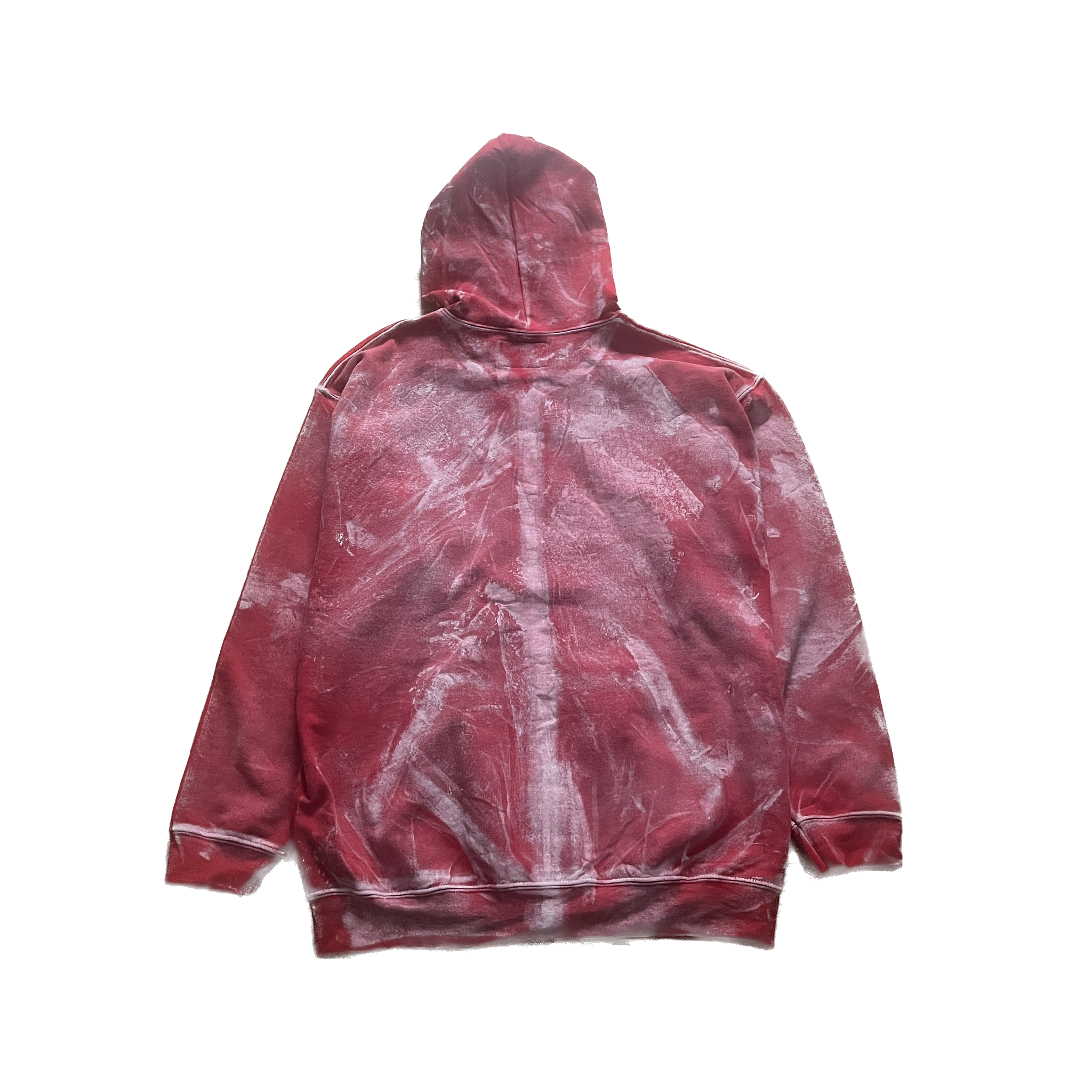 1/1 RED PAINTED PATCH HOODIE