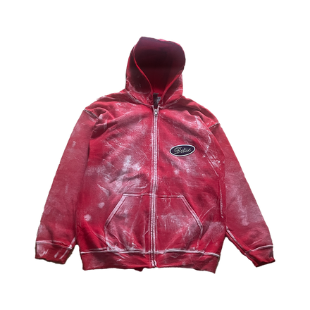 1/1 RED PAINTED PATCH HOODIE